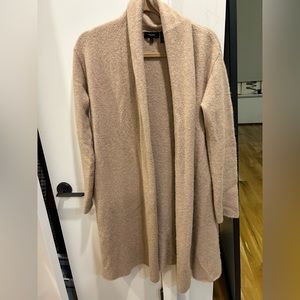 Theory Taupe Tan Wool Blend Long Cardigan sweater Sz Small orig $450